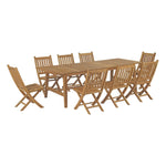 Modway Marina 9 Piece Outdoor Patio Teak Outdoor Dining Set