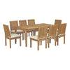 Modway Marina 9 Piece Outdoor Patio Teak Outdoor Dining Set