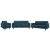 Modway Empress Sofa, Loveseat and Amchair Set of 3