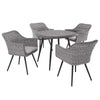 Modway Endeavor 5 Piece Outdoor Patio Wicker Rattan Dining Set