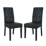 Modway Confer Dining Side Chair Vinyl Set of 2 Black