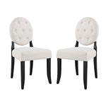 Modway Button Dining Side Chair Upholstered Fabric Set of 2