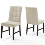Modway Promulgate Biscuit Tufted Upholstered Fabric Dining Chair Set of 2