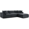 Modway Commix Down Filled Overstuffed 4 Piece Sectional Sofa Set