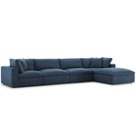 Modway Commix Down Filled Overstuffed 5 Piece Sectional Sofa Set
