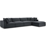 Modway Commix Down Filled Overstuffed 5 Piece Sectional Sofa Set