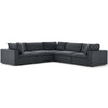 Modway Commix Down Filled Overstuffed 5 Piece Sectional Sofa Set