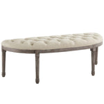 Modway Esteem Vintage French Upholstered Fabric Semi-Circle Bench