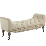 Modway Roland Vintage French Upholstered Fabric Bench