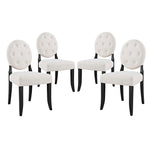 Modway Button Dining Side Chair Upholstered Fabric Set of 4