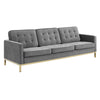 Modway Loft Gold Stainless Steel Leg Performance Velvet Sofa