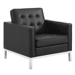 Modway Loft Tufted Upholstered Faux Leather Armchair
