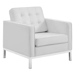 Modway Loft Tufted Upholstered Faux Leather Armchair