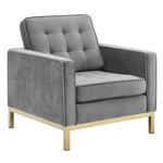 Modway Loft Gold Stainless Steel Performance Velvet Armchair