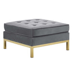 Modway Loft Gold Stainless Steel Leg Performance Velvet Ottoman