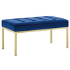 Modway Loft Gold Stainless Steel Leg Medium Performance Velvet Bench