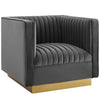 Modway Sanguine Vertical Channel Tufted Accent Performance Velvet Armchair