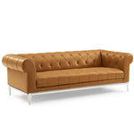 Modway Idyll Tufted Button Upholstered Leather Chesterfield Sofa
