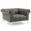 Modway Idyll Tufted Button Upholstered Leather Chesterfield Armchair