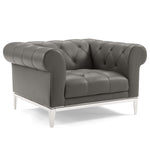 Modway Idyll Tufted Button Upholstered Leather Chesterfield Armchair