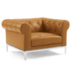 Modway Idyll Tufted Button Upholstered Leather Chesterfield Armchair