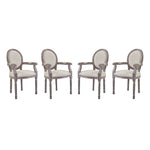 Modway Emanate Dining Armchair Upholstered Fabric Set of 4