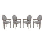 Modway Emanate Dining Armchair Upholstered Fabric Set of 4