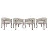 Modway Crown Dining Armchair Upholstered Fabric Set of 4