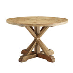 Modway Stitch 47" Round Pine Wood Dining Table