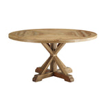 Modway Stitch 59" Round Pine Wood Dining Table