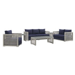 Modway Aura 6 Piece Outdoor Patio Wicker Rattan Set