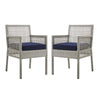 Modway Aura Dining Armchair Outdoor Patio Wicker Rattan Set of 2