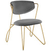 Modway Prevail Gold Stainless Steel Dining and Accent Performance Velvet Chair