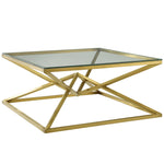 Modway Point 39.5" Brushed  Metal Stainless Steel Coffee Table