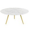 Modway Lippa 36" Round Artificial Marble Coffee Table with Tripod Base