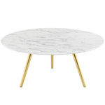 Modway Lippa 36" Round Artificial Marble Coffee Table with Tripod Base