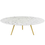 Modway Lippa 47" Round Artificial Marble Coffee Table with Tripod Base