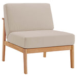 Modway Sedona Outdoor Patio Eucalyptus Wood Sectional Sofa Armless Chair