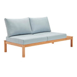 Modway Freeport Karri Wood Outdoor Patio Loveseat with Left-Facing Side End Table