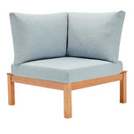 Modway Freeport Karri Wood Sectional Sofa Outdoor Patio Corner Chair