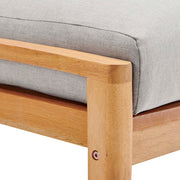 Modway Orlean Outdoor Patio Eucalyptus Wood Ottoman