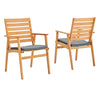 Modway Syracuse Outdoor Patio Eucalyptus Wood Dining Chair Set of 2