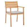 Modway Viewscape Outdoor Patio Ash Wood Dining Armchair