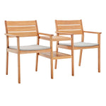 Modway Viewscape Outdoor Patio Ash Wood Jack and Jill Chair Set