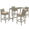 Modway Conduit 5 Piece Outdoor Patio Wicker Rattan Set