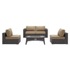 Modway Convene 5 Piece Set Outdoor Patio with Fire Pit