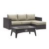 Modway Convene 3 Piece Set Outdoor Patio with Fire Pit