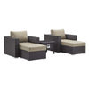 Modway Convene 5 Piece Set Outdoor Patio with Fire Pit