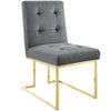 Modway Privy Gold Stainless Steel Performance Velvet Dining Chair