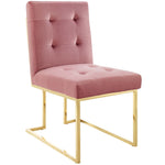 Modway Privy Gold Stainless Steel Performance Velvet Dining Chair